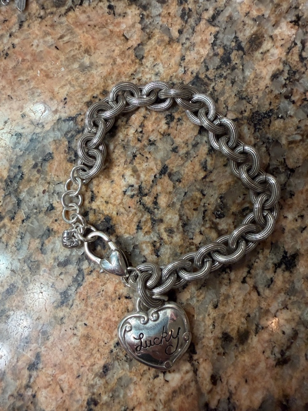 Brighton Silver Heart Charm Bracelet with Intricate Detailing - Picture 2 of 2